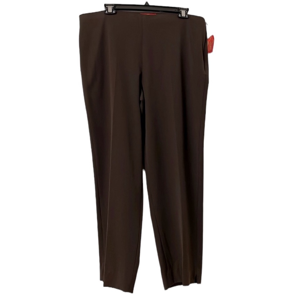 Krazy Larry stretch straight leg trousers in brown. Size 12. NWT.